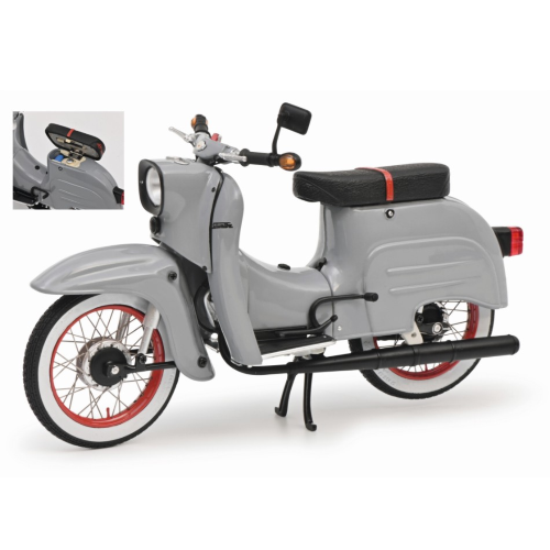 SIMSON SCHWALBE KR51/1 1968 GREY 1:10 Schuco Moto Modellino