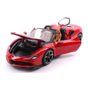 FERRARI SF90 STRADALE HYBRID SPIDER 1000hp OPEN 2020 RED 1:18 Burago Auto Stradali Modellino