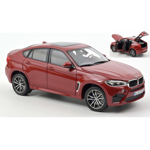 BMW X6 M 2015 RED METALLIC 1:18 Norev Auto Stradali Modellino