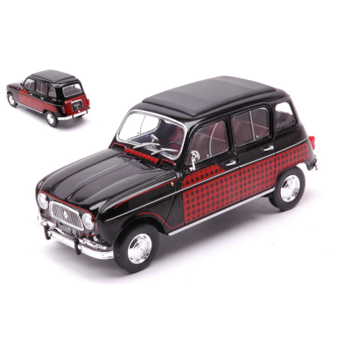 RENAULT 4L PARISIENNE 1954 BLACK/DECORATED 1:24 Whitebox Auto Stradali Modellino
