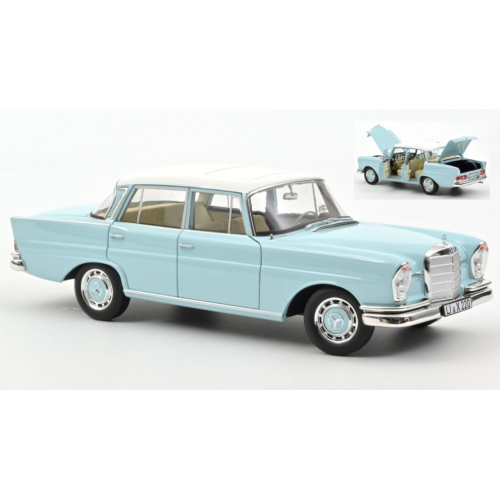 MERCEDES 220 S 1965 LIGHT BLUE 1:18 Norev Auto Stradali Modellino