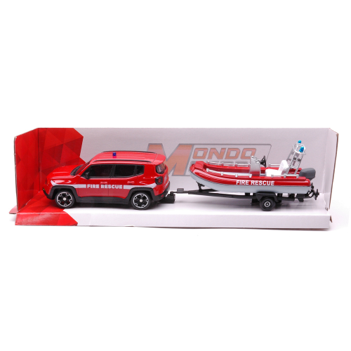 JEEP RENEGADE POMPIERI + GOMMONE 1:43 Mondo Motors Forze dell'Ordine Modellino