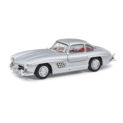 MERCEDES 300 SL GULLWING 1954 SILVER (RED INTERIOR) 1:18 Schuco Auto Stradali Modellino