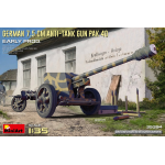 GERMAN 7,5 cm ANTI-TANK GUN PAK 40 KIT 1:35 Miniart Kit Mezzi Militari Die Cast Modellino