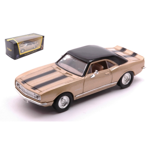 CHEVROLET CAMARO Z-28 1967 GOLD WITH BLACK STRIPES 1:43 Lucky Die Cast Auto Stradali Modellino