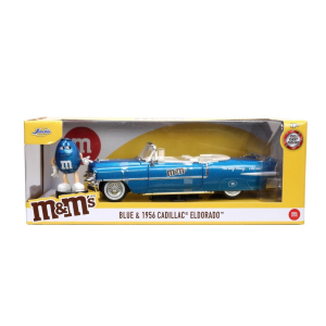 CADILLAC ELDORADO WITH BLUE FIGURE "M&M'S" 1956 BLUE 1:24 Jada Toys Movie Modellino
