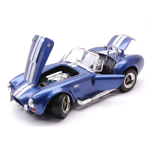 SHELBY COBRA 427 S/C 1964 BLUE/WHITE STRIPES 1:18 Lucky Die Cast Auto Stradali Modellino