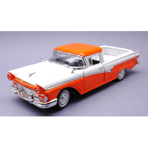 FORD RANCHERO 1957 WHITE/ORANGE 1:18 Lucky Die Cast Auto Stradali Modellino