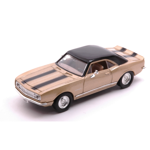 CHEVROLET CAMARO Z-28 1967 GOLD WITH BLACK STRIPES 1:43 Lucky Die Cast Auto Stradali Modellino