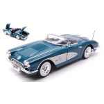 CHEVROLET CORVETTE 1958 BLUE/SILVER 1:18 MotorMax Auto Stradali Die Cast Modellino