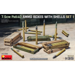 7,5 cm PAK40 AMMO BOXES W/SHELLS SET 1 KIT 1:35 Miniart Kit Art.Vari Die Cast Modellino