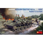 GERMAN ARTILLERY TRACTOR T-60 (r) W/PAK40 GUN & CREW KIT 1:35 Miniart Kit Mezzi Militari Die Cast Modellino