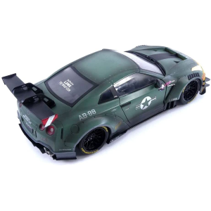 NISSAN GT-R (R35) LIBERTY WALK BODY KIT 2.0 2022 ARMY FIGHTER 1:18 Solido Auto Stradali Modellino