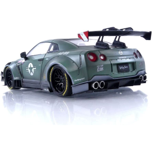 NISSAN GT-R (R35) LIBERTY WALK BODY KIT 2.0 2022 ARMY FIGHTER 1:18 Solido Auto Stradali Modellino