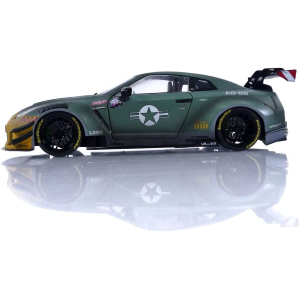 NISSAN GT-R (R35) LIBERTY WALK BODY KIT 2.0 2022 ARMY FIGHTER 1:18 Solido Auto Stradali Modellino