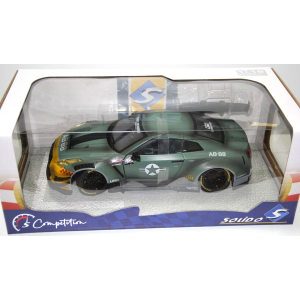 NISSAN GT-R (R35) LIBERTY WALK BODY KIT 2.0 2022 ARMY FIGHTER 1:18 Solido Auto Stradali Modellino
