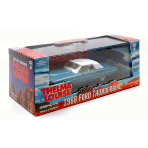 FORD THUNDERBIRD (TOP-UP) "THELMA & LOUISE 1991" 1966 BLUE/WHITE 1:43 Greenlight Auto Stradali Modellino