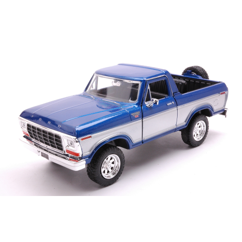 FORD BRONCO OPEN TOP 1978 BLUE/WHITE 1:24 MotorMax Auto Stradali Modellino