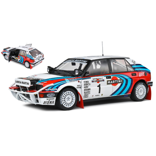 LANCIA DELTA HF N.1 RALLY KENYA 1991 WITH NIGHT LIGHT RECALDE/CHRISTIE 1:18 Solido Auto Rally Modellino