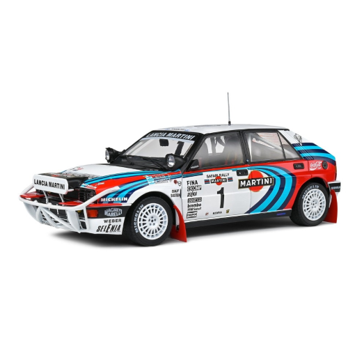 LANCIA DELTA HF N.1 RALLY KENYA 1991 WITH NIGHT LIGHT RECALDE/CHRISTIE 1:18 Solido Auto Rally Modellino