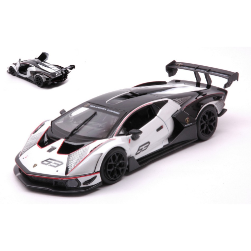 LAMBORGHINI ESSENZA SCV12 N.63 2021 WHITE 1:24 Burago Auto Competizione Modellino