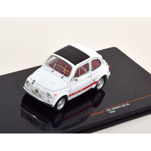 FIAT ABARTH 595 SS 1957 WHITE 1:43 Ixo Model Auto Stradali Modellino