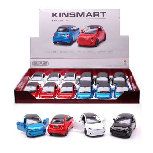 FIAT 500e (1 Modellino a Scelta) cm 12 1:28 Kinsmart Modellismo Giocattolo Modellino