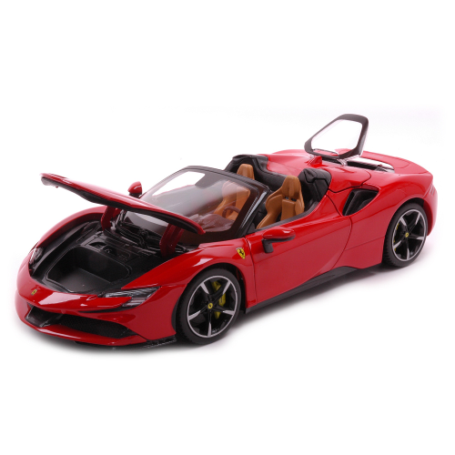 FERRARI SF90 STRADALE HYBRID SPIDER 2020 RED 1:18 Burago Auto Stradali Modellino