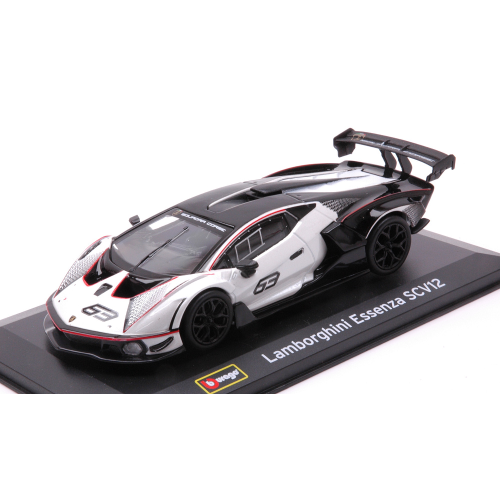 LAMBORGHINI ESSENZA SCV12 N.63 2021 WHITE 1:32 Burago Auto Competizione Modellino