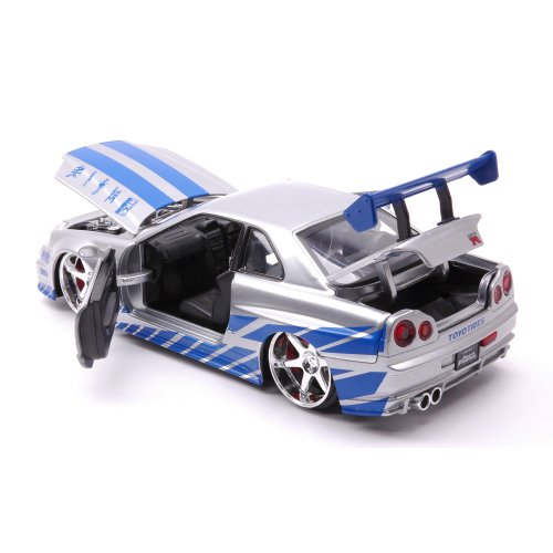 BRIAN'S 2002 NISSAN SKYLINE GTR R-34 FAST & FURIOUS 1:24 Jada Toys Movie Modellino