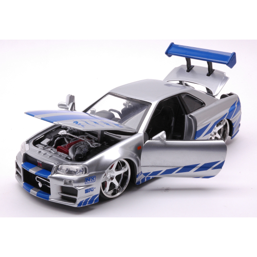BRIAN'S 2002 NISSAN SKYLINE GTR R-34 FAST & FURIOUS 1:24 Jada Toys Movie Modellino