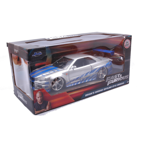 BRIAN'S 2002 NISSAN SKYLINE GTR R-34 FAST & FURIOUS 1:24 Jada Toys Movie Modellino