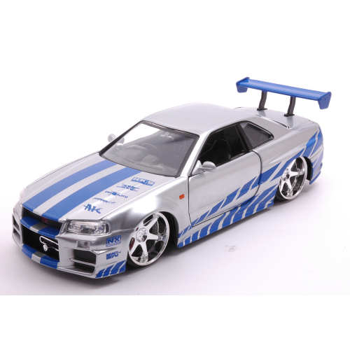 BRIAN'S 2002 NISSAN SKYLINE GTR R-34 FAST & FURIOUS 1:24 Jada Toys Movie Modellino