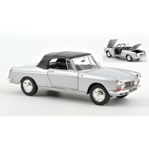 PEUGEOT 404 CABRIOLET 1967 SILVER 1:18 Norev Auto Stradali Modellino