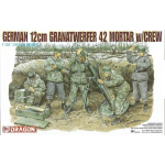 GERMAN 12 cm GRANATWERFER42 MORTAR W/CREW KIT 1:35 Dragon Kit Figure Militari Modellino