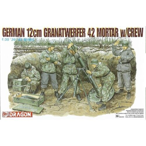 GERMAN 12 cm GRANATWERFER42 MORTAR W/CREW KIT 1:35 Dragon Kit Figure Militari Modellino