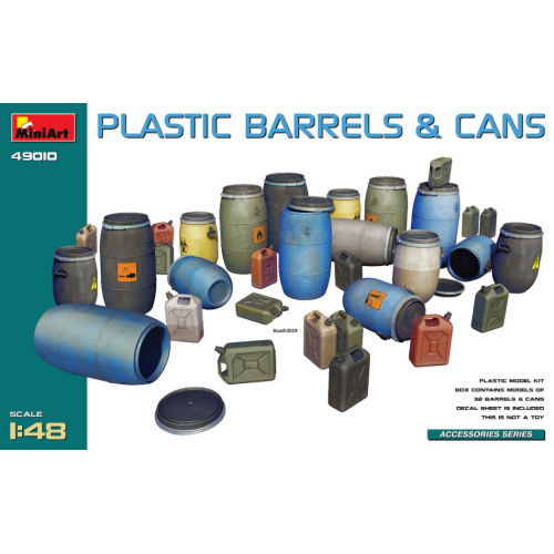 PLASTIC BARRELS & CANS KIT 1:48 Miniart Kit Diorami Modellino