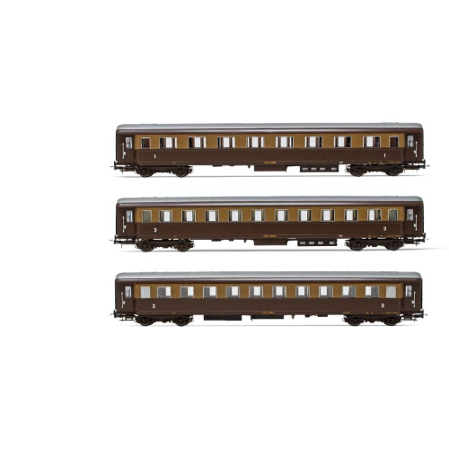 FS 3-UNITS TYPE 1946 CASTANO ISABELLA 1 1st AND 2 3rd CLASS EP.III 1:87 Rivarossi Treni Modellino