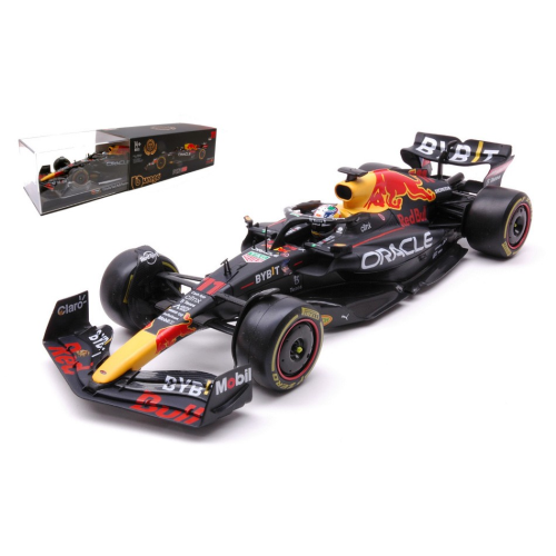 RED BULL N.11 ABU DHABI GP 2022 SERGIO PEREZ WITH PILOT AND SHOWCASE 1:24 Burago Formula 1 Modellino
