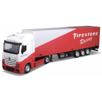 MERCEDES ACTROS GIGASPACE WITH TRAILER "FIRESTONE RACING" 1:43 Burago Camion Die Cast Modellino