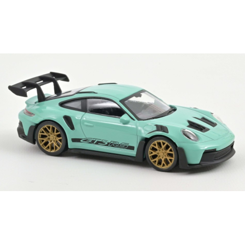PORSCHE 911 GT3 RS 2022 MINT GREEN WITH BLACK STICKERS JET CAR 1:43 Norev Auto Stradali Modellino