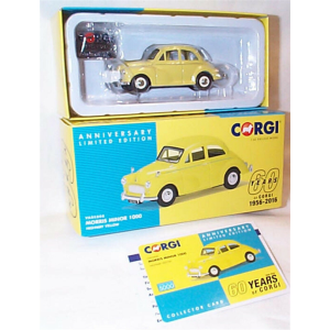 MORRIS MINOR 1000 YELLOW 60th ANNIVERSARY CORGI 1956 1:43 Corgi Auto Stradali Modellino