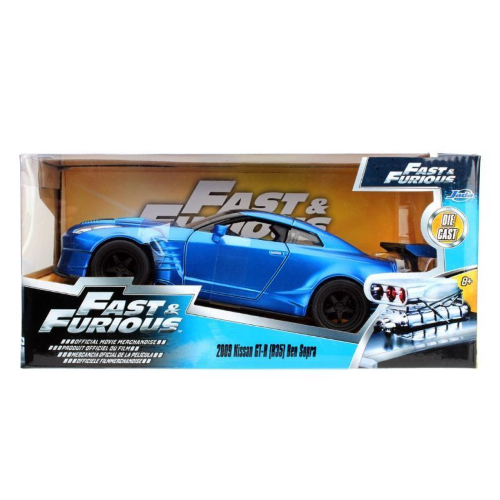 BRIAN'S NISSAN GT-R (R35) 2009 FAST & FURIOUS BLUE 1:24 Jada Toys Movie Modellino