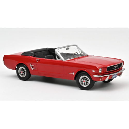 FORD MUSTANG CONVERTIBLE 1966 RED 1:18 Norev Auto Stradali Modellino