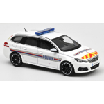 PEUGEOT 308 SW 2018 DOUANES RED & YELLOW STRIPING 1:43 Norev Forze dell'Ordine Die Cast Modellino