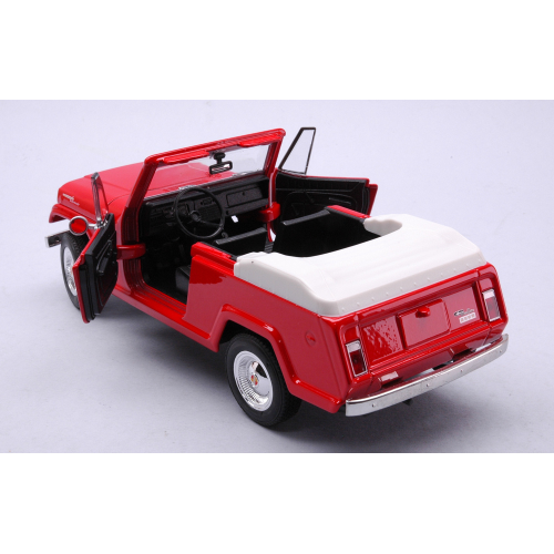 JEEP JEEPSTER COMMANDO CABRIO 1970 RED 1:24 Welly Auto Stradali Modellino
