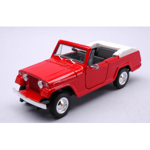 JEEP JEEPSTER COMMANDO CABRIO 1970 RED 1:24 Welly Auto Stradali Modellino