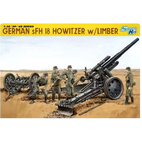 GERMAN s.FH.18 HOWITZER W/LIMBER KIT 1:35 Dragon Kit Mezzi Militari Modellino