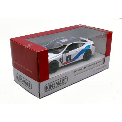 BMW M8 COMPETITION COUPE' N.1 WHITE cm 11 1:32 Kinsmart Modellismo Giocattolo Modellino