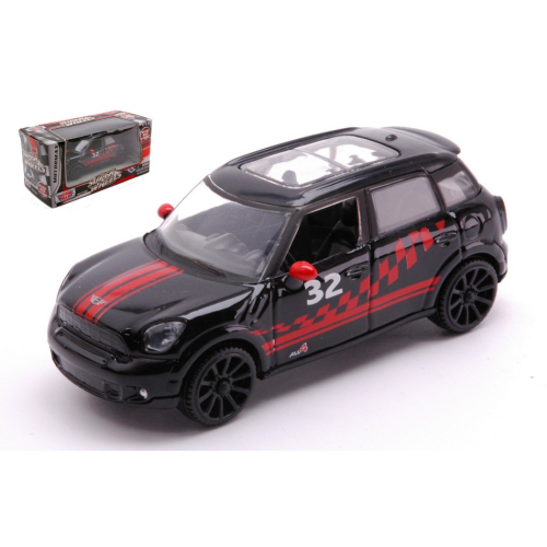 MINI COOPER S COUNTRYMAN 2017 BLACK/RED 1:43 MotorMax Auto Stradali Modellino